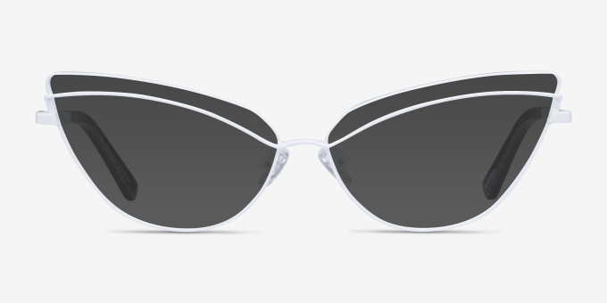 Mila White MetalEyeglass Frames from EyeBuyDirect, with Tinted Lenses