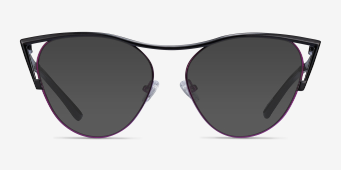 Mau Black Purple MetalEyeglass Frames from EyeBuyDirect, with Tinted Lenses