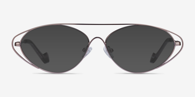 Freeform Gunmetal MetalEyeglass Frames from EyeBuyDirect, with Tinted Lenses