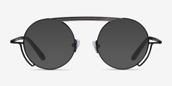 Steam Black Silver MetalEyeglass Frames from EyeBuyDirect, with Tinted Lenses