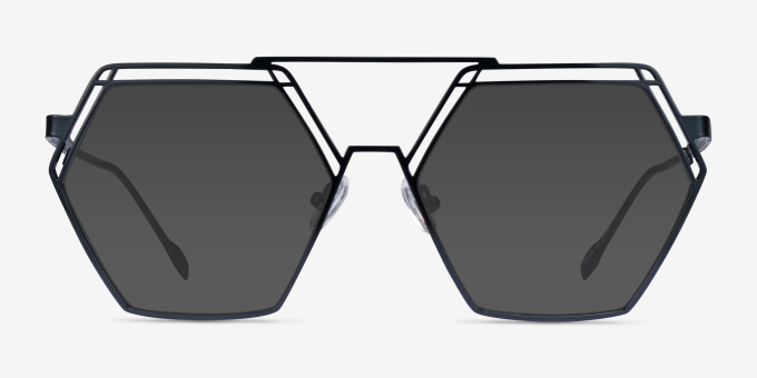 Cyber Black MetalEyeglass Frames from EyeBuyDirect, with Tinted Lenses