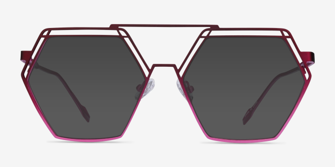 Cyber Purple MetalEyeglass Frames from EyeBuyDirect, with Tinted Lenses