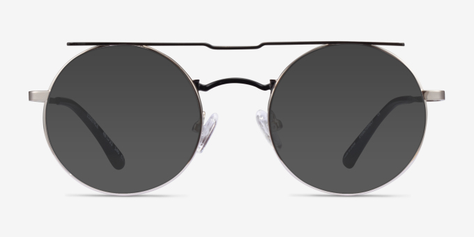 Essence Silver Black MetalEyeglass Frames from EyeBuyDirect, with Tinted Lenses
