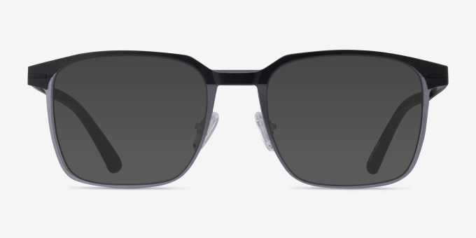 Financier Black MetalEyeglass Frames from EyeBuyDirect, with Tinted Lenses