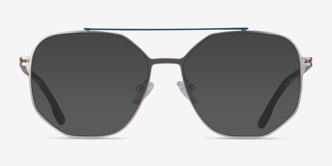 Park Silver Black MetalEyeglass Frames from EyeBuyDirect, with Tinted Lenses