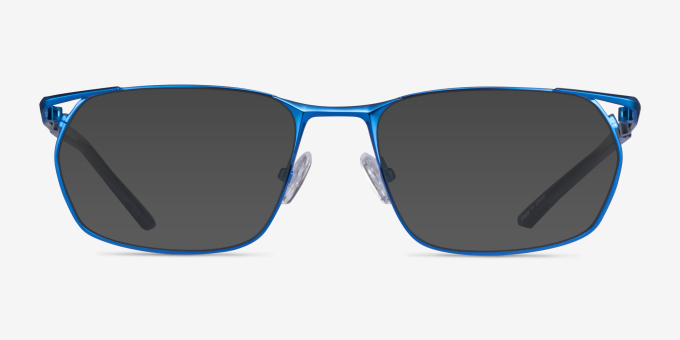 Careerist Blue MetalEyeglass Frames from EyeBuyDirect, with Tinted Lenses