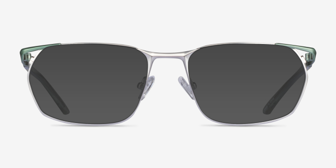 Careerist Silver Green MetalEyeglass Frames from EyeBuyDirect, with Tinted Lenses
