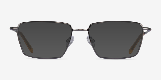 Fifth Gunmetal Yellow MetalEyeglass Frames from EyeBuyDirect, with Tinted Lenses