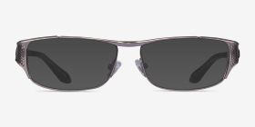 Pro Gunmetal Black Red Métal Montures de lunettes de vue d'EyeBuyDirect, with Tinted Lenses