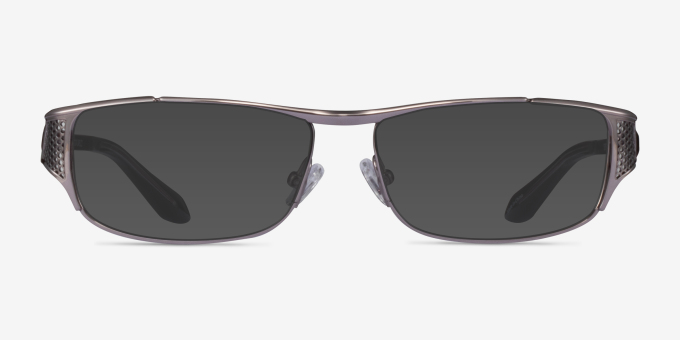 Pro Gunmetal Black Red MetalEyeglass Frames from EyeBuyDirect, with Tinted Lenses