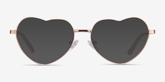 Dear Shiny Rose Gold MétalMontures de lunettes de vue d'EyeBuyDirect, Avec des Verres Teintés