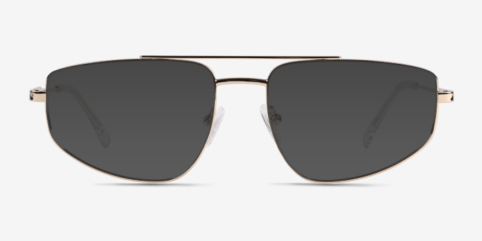Cumulo Shiny Gold MetalEyeglass Frames from EyeBuyDirect, with Tinted Lenses