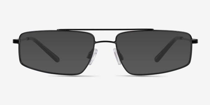 Altitude Shiny Black MetalEyeglass Frames from EyeBuyDirect, with Tinted Lenses