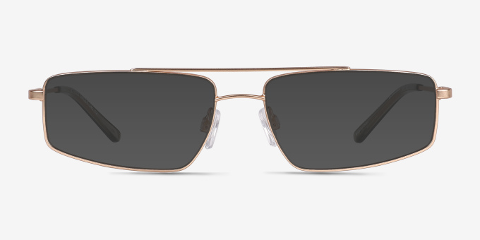 Altitude Satin Gold MetalEyeglass Frames from EyeBuyDirect, with Tinted Lenses