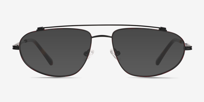 Uniform Matte Black MetalEyeglass Frames from EyeBuyDirect, with Tinted Lenses