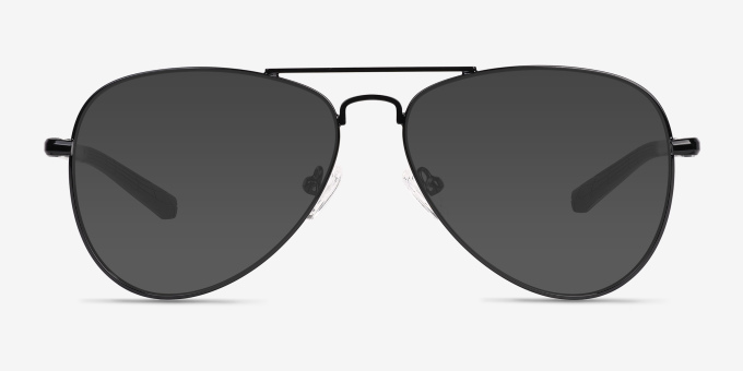 Zest Shiny Black MétalMontures de lunettes de vue d'EyeBuyDirect, Avec des Verres Teintés