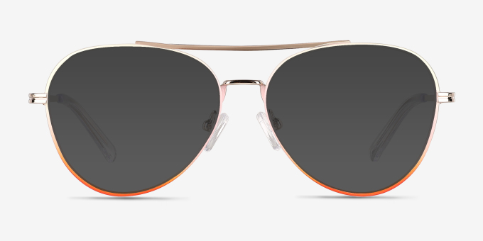 Sparkle Gradient Orange MetalEyeglass Frames from EyeBuyDirect, with Tinted Lenses