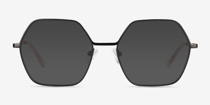 Mayfield Shiny Black MetalEyeglass Frames from EyeBuyDirect, with Tinted Lenses