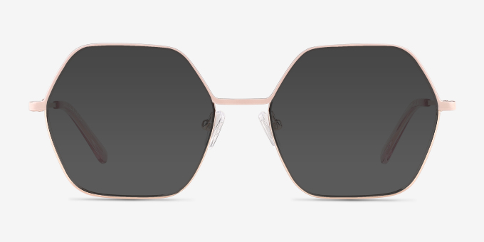Mayfield Shiny Rose Gold MetalEyeglass Frames from EyeBuyDirect, with Tinted Lenses