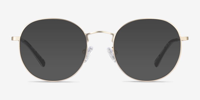 Spatter Matte Gold MetalEyeglass Frames from EyeBuyDirect, with Tinted Lenses