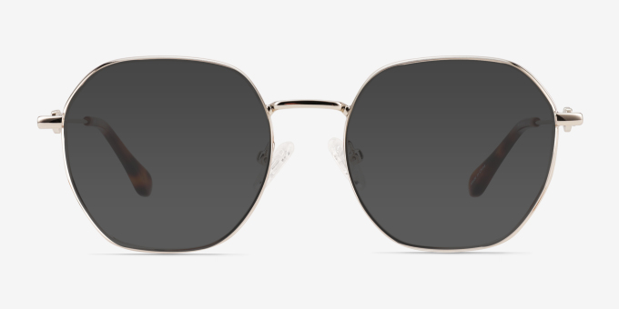 Aiko Shiny Gold MetalEyeglass Frames from EyeBuyDirect, with Tinted Lenses