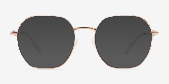 Aiko Matte Rose Gold MetalEyeglass Frames from EyeBuyDirect, with Tinted Lenses
