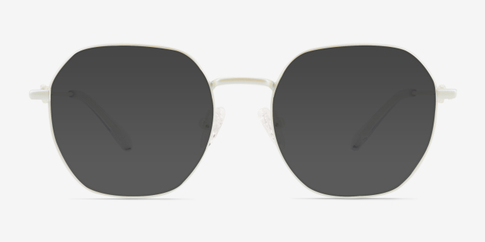 Aiko Pearly White MetalEyeglass Frames from EyeBuyDirect, with Tinted Lenses