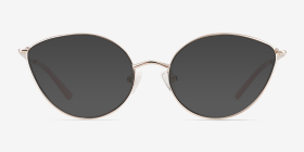 Trina Shiny Rose Gold Métal Montures de lunettes de vue d'EyeBuyDirect, with Tinted Lenses