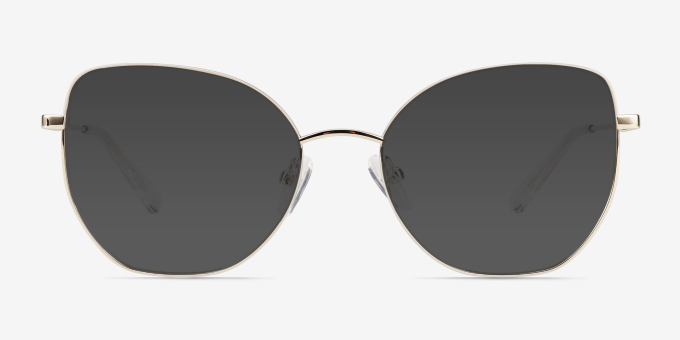 Desire Shiny Gold White MetalEyeglass Frames from EyeBuyDirect, with Tinted Lenses