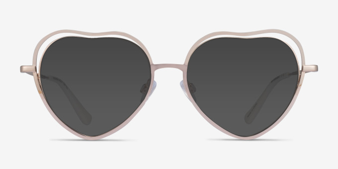Philomena Shiny Gold White MetalEyeglass Frames from EyeBuyDirect, with Tinted Lenses
