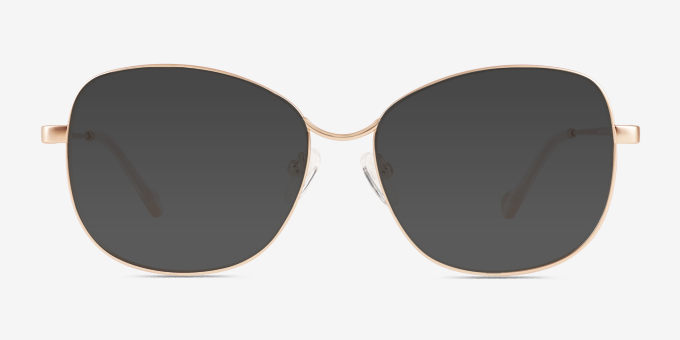 Maude Rose Gold MetalEyeglass Frames from EyeBuyDirect, with Tinted Lenses