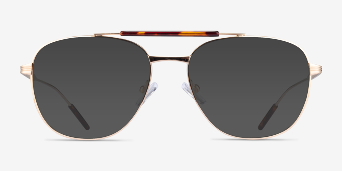 Tatum Tortoise Gold MetalEyeglass Frames from EyeBuyDirect, with Tinted Lenses