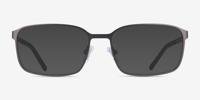 Zayn Matte Gunmetal MetalEyeglass Frames from EyeBuyDirect, with Tinted Lenses
