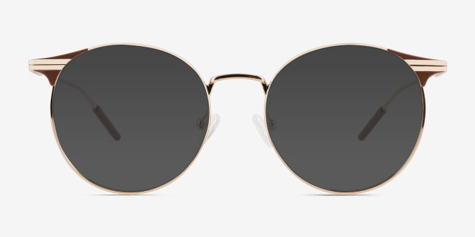 Mastery Gold Brown MetalEyeglass Frames from EyeBuyDirect, with Tinted Lenses