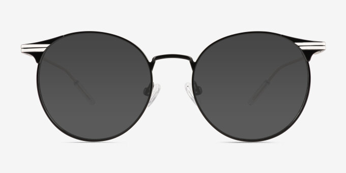 Mastery Black Silver MetalEyeglass Frames from EyeBuyDirect, with Tinted Lenses