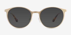 Accel Matte Gold Aluminium-alloy Montures de lunettes de vue d'EyeBuyDirect, with Tinted Lenses