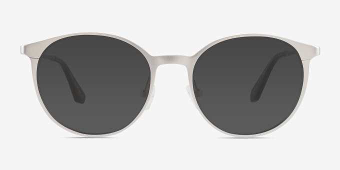 Accel Matte Silver Aluminium AlloyEyeglass Frames from EyeBuyDirect, with Tinted Lenses