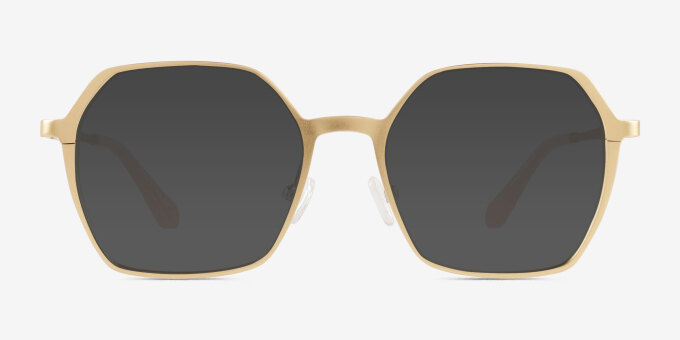 Turbo Matte Gold Aluminium AlloyEyeglass Frames from EyeBuyDirect, with Tinted Lenses