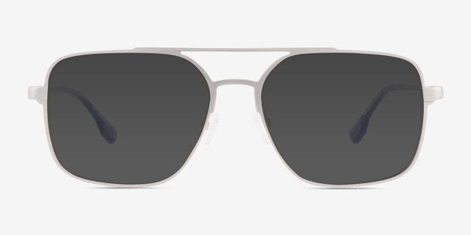 Amp Matte Silver Aluminium AlloyEyeglass Frames from EyeBuyDirect, with Tinted Lenses