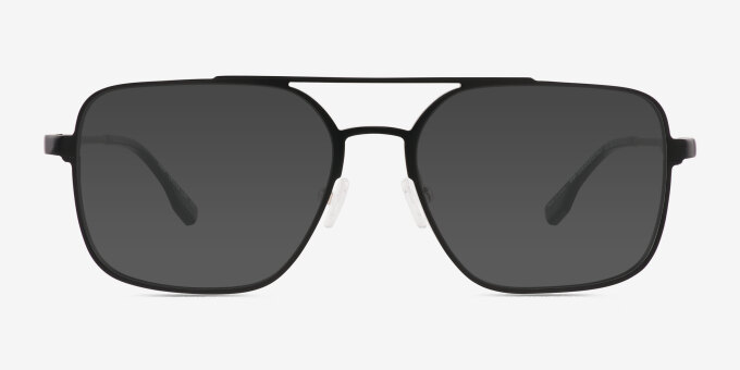 Amp Matte Black Aluminium AlloyEyeglass Frames from EyeBuyDirect, with Tinted Lenses