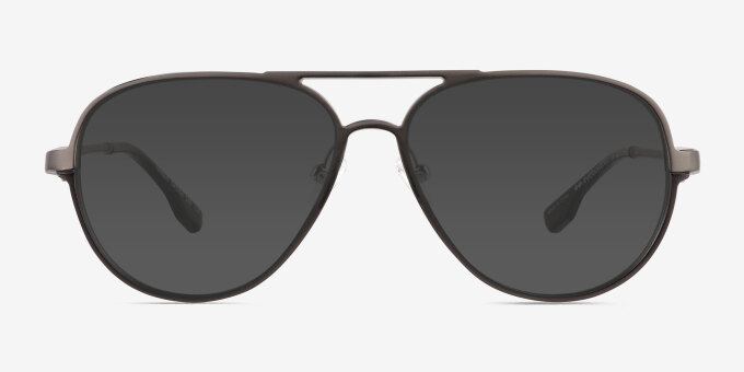 Torque Matte Gunmetal Aluminium AlloyEyeglass Frames from EyeBuyDirect, with Tinted Lenses
