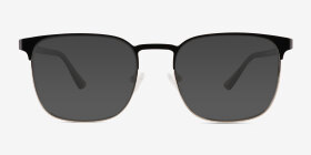 Whir Black Silver Carbon-fiber Montures de lunettes de vue d'EyeBuyDirect, with Tinted Lenses