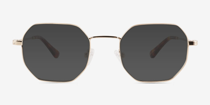 Soar Shiny Golden MetalEyeglass Frames from EyeBuyDirect, with Tinted Lenses