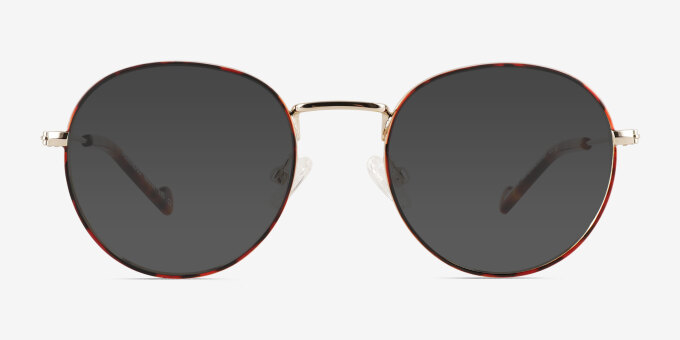 Wondrous Shiny Gold Tortoise MetalEyeglass Frames from EyeBuyDirect, with Tinted Lenses