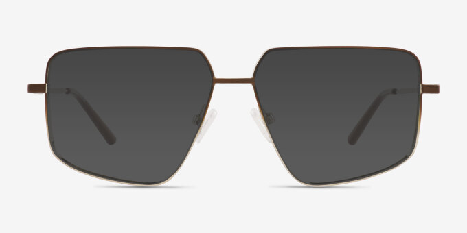 Wyatt Gradient Matte Brown MetalEyeglass Frames from EyeBuyDirect, with Tinted Lenses
