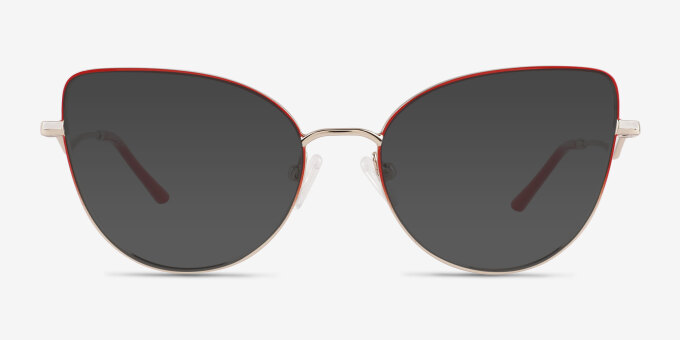 Lee Red Gold MetalEyeglass Frames from EyeBuyDirect, with Tinted Lenses