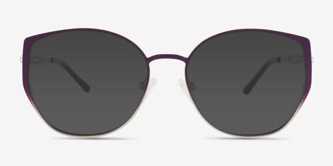 Deven Gradient Matte Purple MetalEyeglass Frames from EyeBuyDirect, with Tinted Lenses