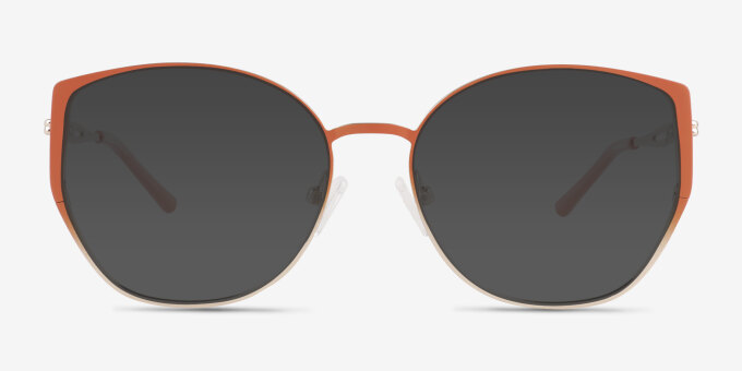 Deven Gradient Matte Orange MetalEyeglass Frames from EyeBuyDirect, with Tinted Lenses