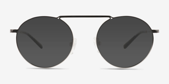 Tayler Gradient Black Silver MetalEyeglass Frames from EyeBuyDirect, with Tinted Lenses