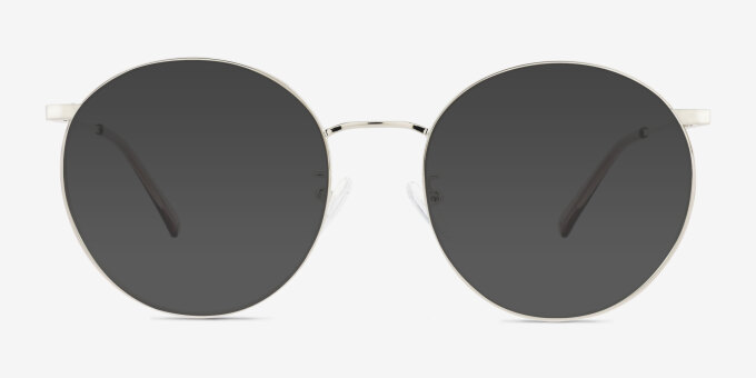 Zotte Silver MetalEyeglass Frames from EyeBuyDirect, with Tinted Lenses